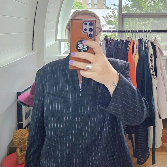 Dana Buchman Jackets & Blazers - Dana Buchman Black Pinstripe Jacket